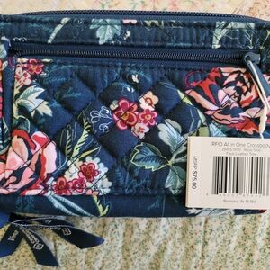Vera Bradley Floral Crossbody Bag in Blue and Red